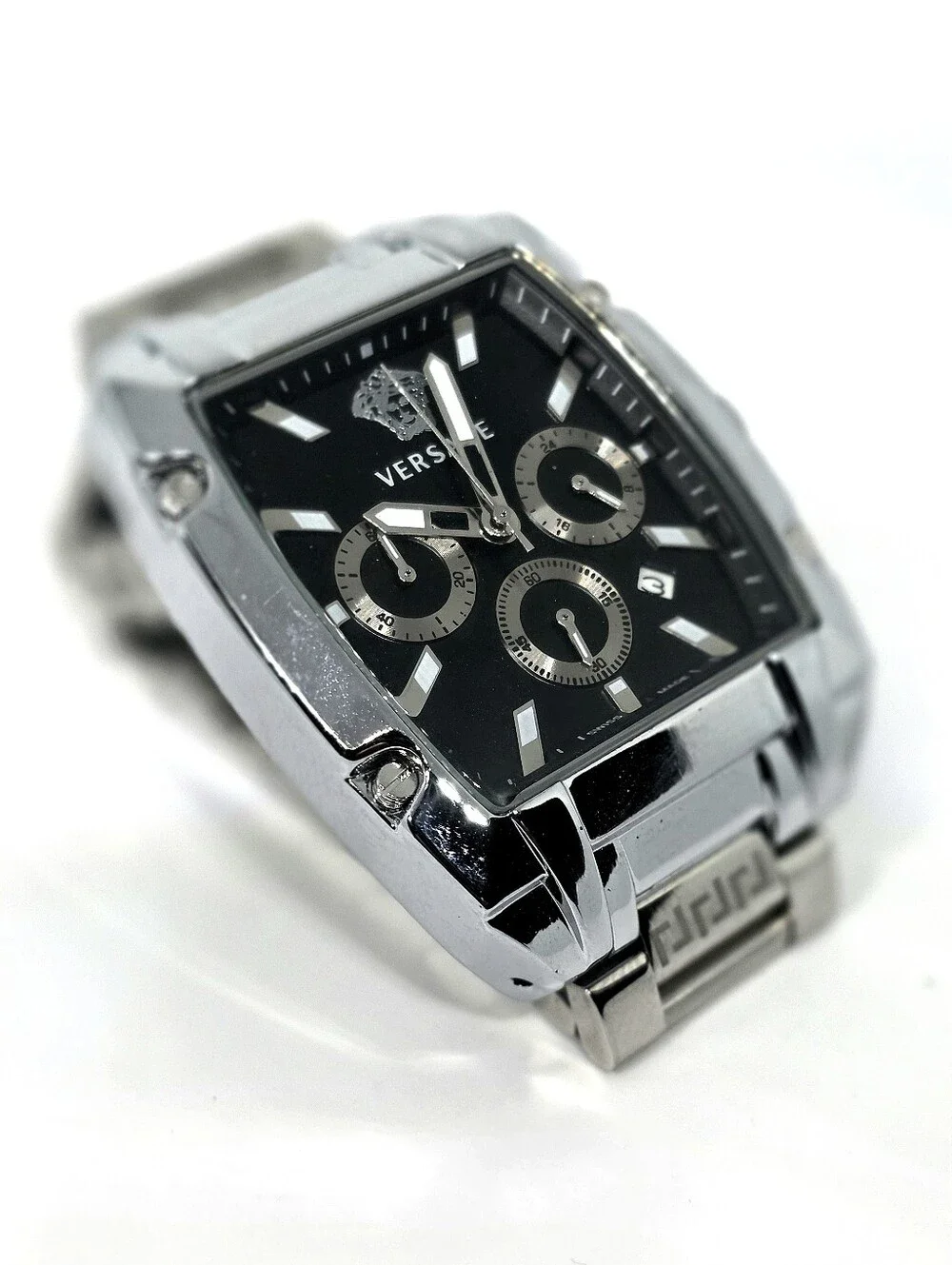 Versace Dominus Quartz Black Dial Date Sub-Sec Men's Watch (Refurbished)